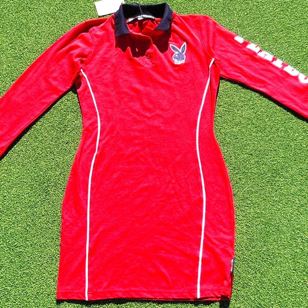 RARE Playboy Golf Racing Varsity Minidress